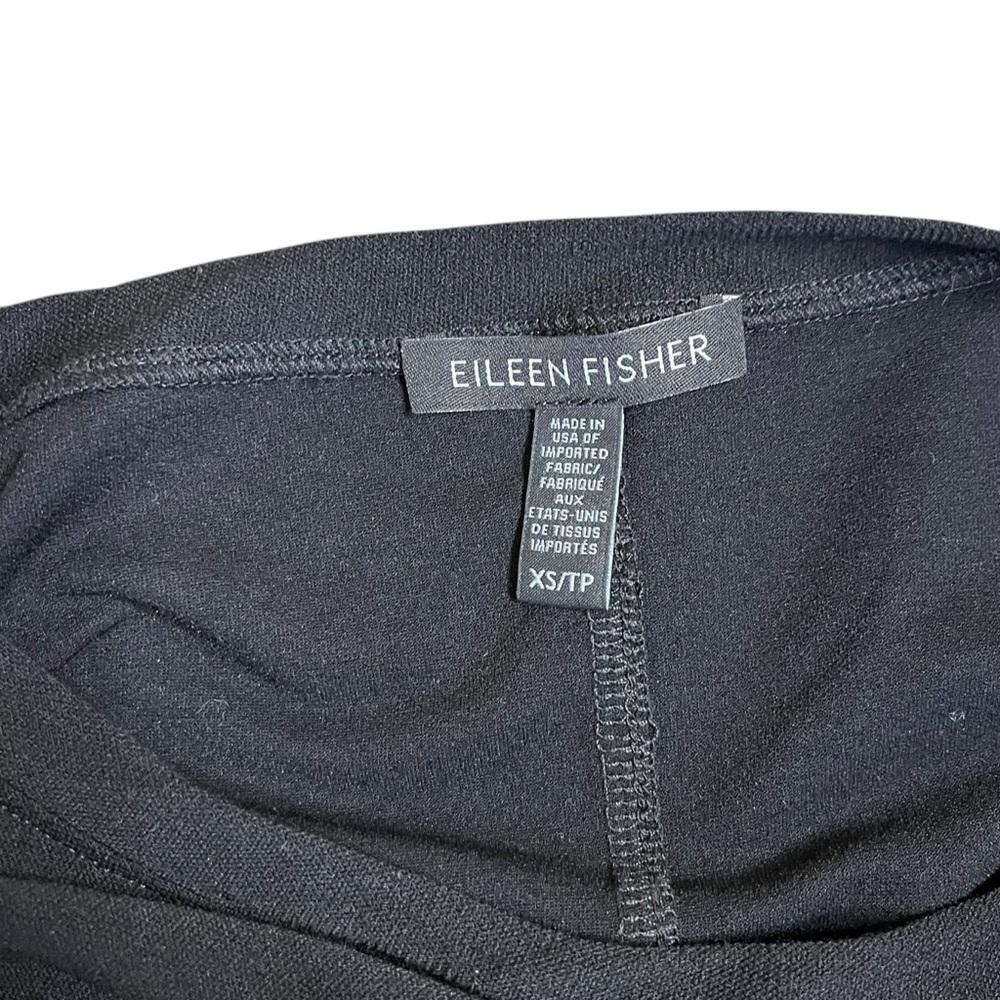 Eileen Fisher Maxi Dress Size XS Black Minimalist Cap Sleeve Crewneck Pockets - Picture 6 of 9